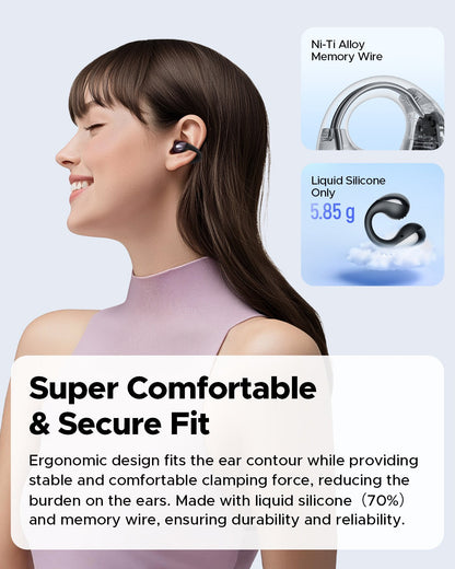 SoundPeats PearlClip Pro, Clip-on BT5.4 AI ENC Earbuds, 24Hrs Play Time,12mm,App