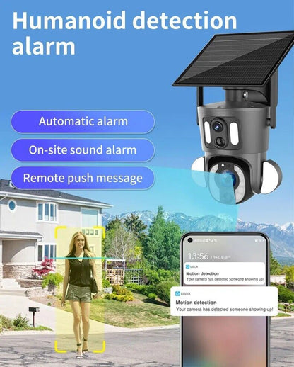 4G 10X Optical ZOOM, 5MP Dual Lens AI SOLAR Security Camera,2-Way Audio, App,Sim
