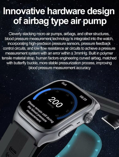Smart Watch 2.06 AMOLED display Sport and Health,Blood Pressure Airbag Removable