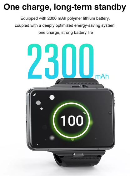 4G SMARTWATCH 2.88" Touch Screen  Android 9.0 5MP/13MP Cameras,Wristwatch 4+64GB (BLACK) USA