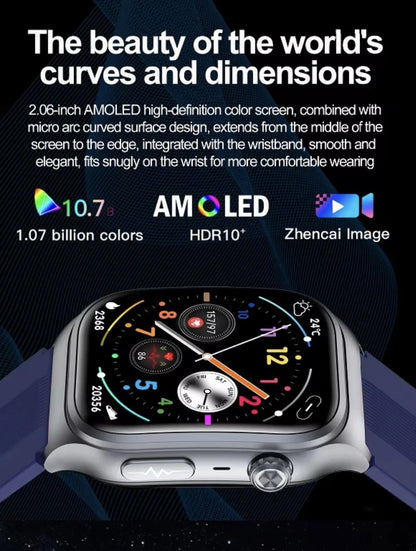 Smart Watch 2.06 AMOLED display Sport and Health,Blood Pressure Airbag Removable