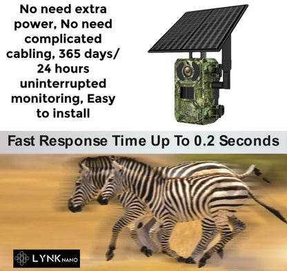 4G SOLAR Hunting Security TRAIL Camera, 4MP, AI 25m Detection, 2-Way Audio, App